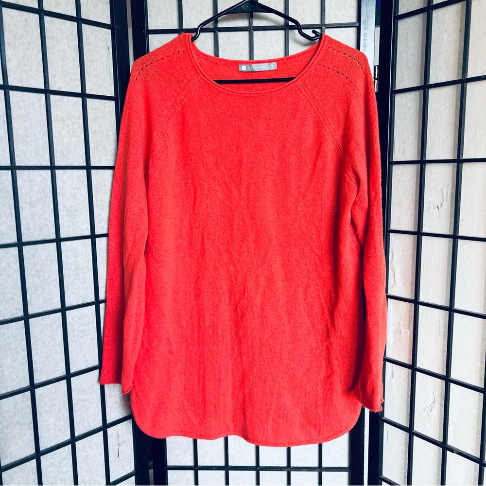 In Cashmere orange 100% cashmere sweater sz S